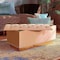 Baxton Studio Powell Glam and Luxe Beige Velvet Fabric and Gold PU Leather Storage Ottoman 175-11237-Zoro - alternate 3